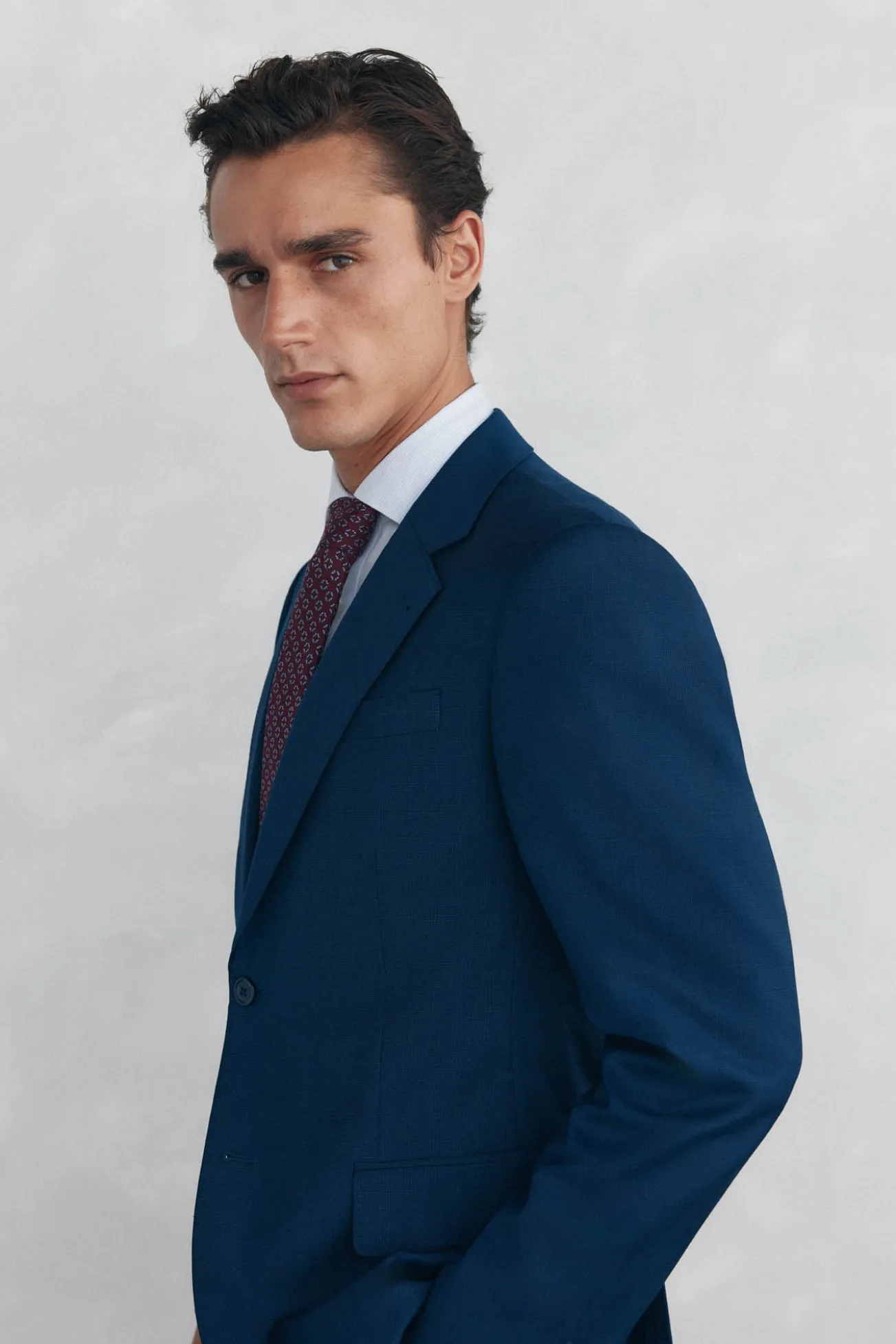 Americana estructura azul bi-stretch slim fit