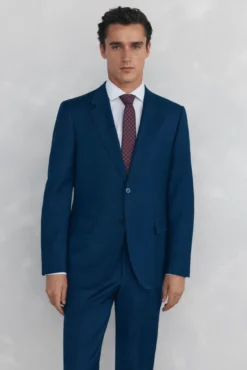 Americana estructura azul bi-stretch slim fit