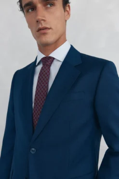 Americana estructura azul bi-stretch slim fit