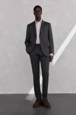 Americana estructura gris bi-stretch slim fit