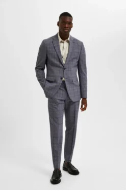 Americana Slim Fit de cuadros con bolsillos
