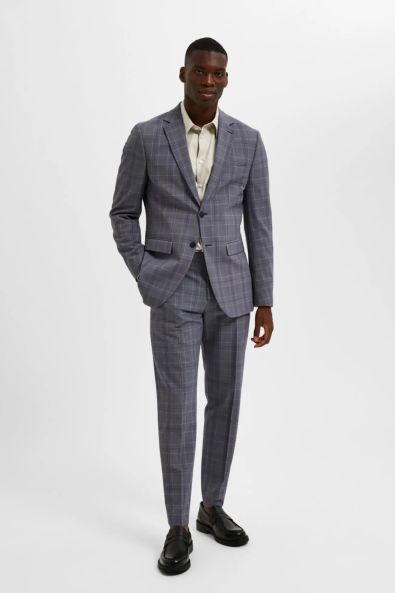 Americana Slim Fit de cuadros con bolsillos
