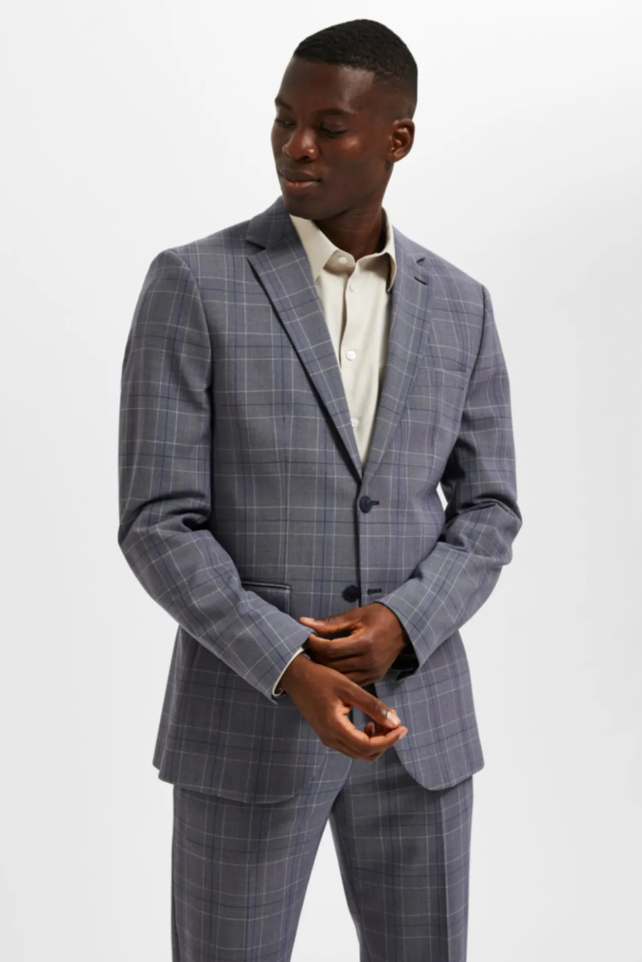 Americana Slim Fit de cuadros con bolsillos