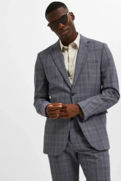 Americana Slim Fit de cuadros con bolsillos