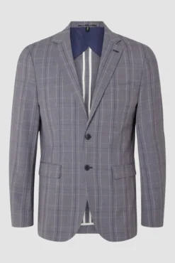 Americana Slim Fit de cuadros con bolsillos