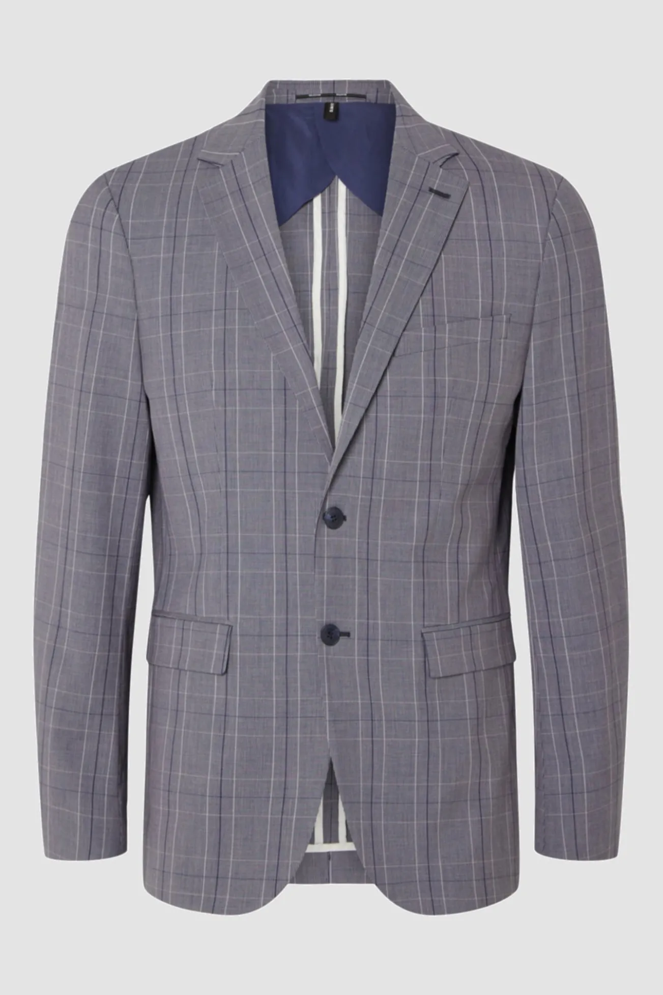 Americana Slim Fit de cuadros con bolsillos