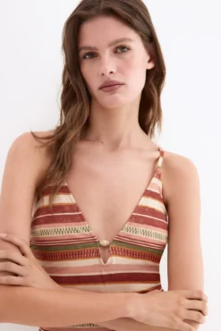Bañador estampado rayas