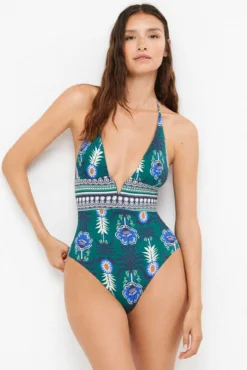 Bañador halter sin aro estampado