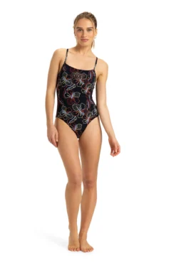 Bañador negro estampado tropical