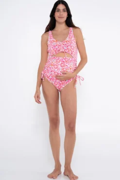 Bañador premamá de canalé estampado
