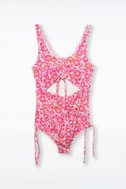 Bañador premamá de canalé estampado