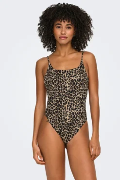 Bañador sin aros leopardo