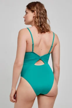 Bañador sin aro y relleno extraíble verde