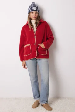 Bata camisera borreguito rojo