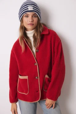Bata camisera borreguito rojo