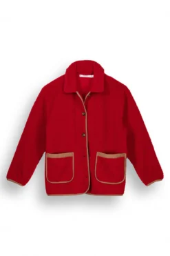 Bata camisera borreguito rojo