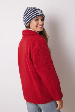Bata camisera borreguito rojo