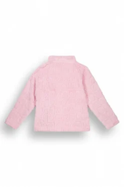 Bata corta rosa pelo esponjoso corazones