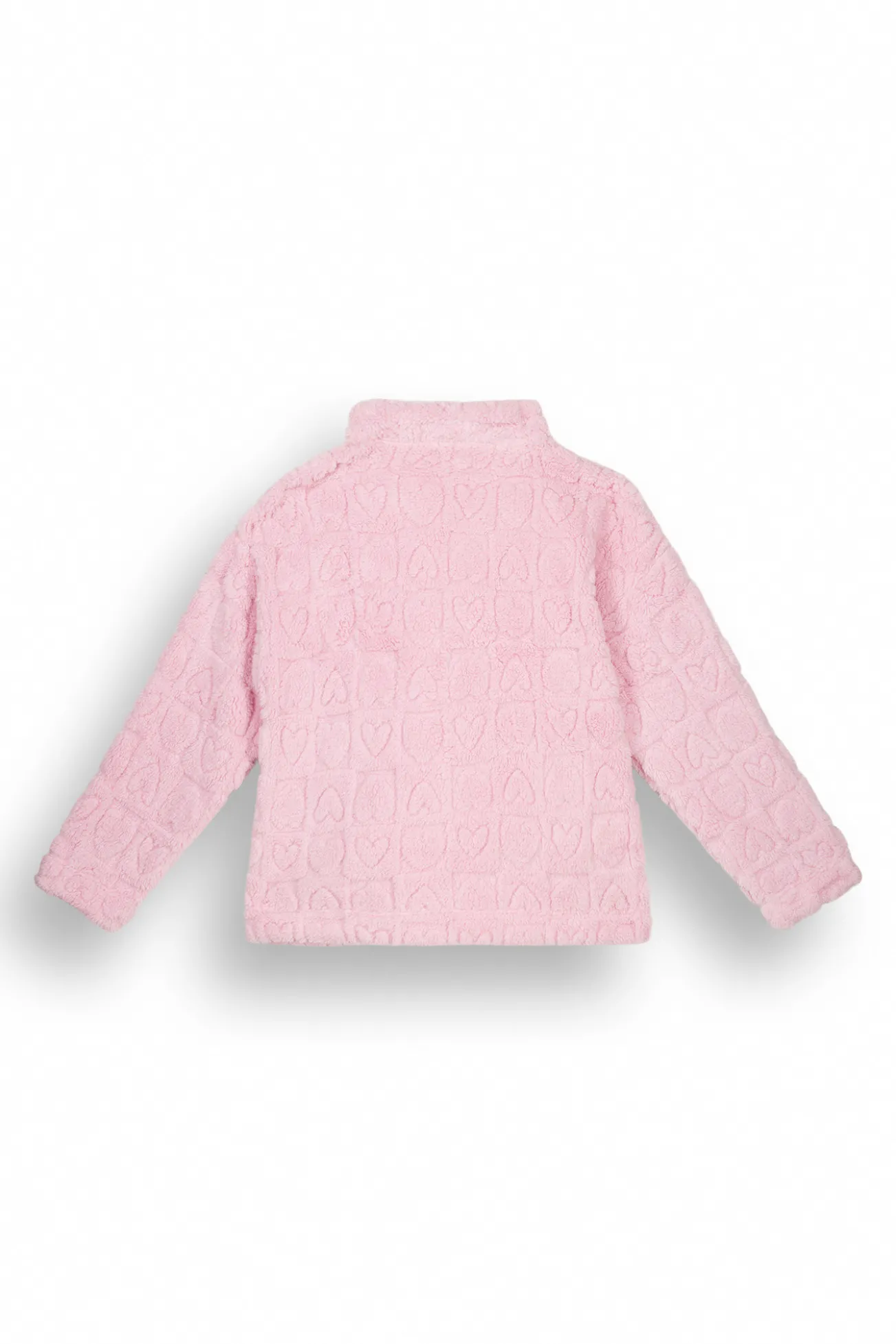 Bata corta rosa pelo esponjoso corazones