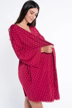 Bata premamá estampado corbatero