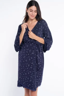 Bata premamá estampado corbatero