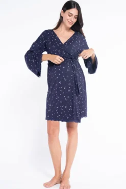 Bata premamá estampado corbatero