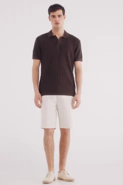 Bermuda espiga algodón slim fit