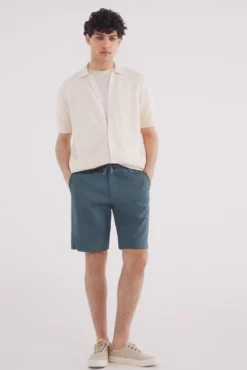 Bermuda piqué rayas comfort slim fit