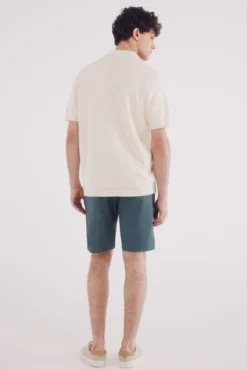 Bermuda piqué rayas comfort slim fit