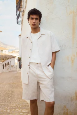 Bermuda seersucker relaxed fit