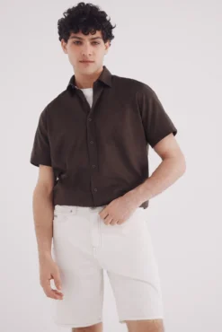 Bermuda vaquera blanco lavada regular fit