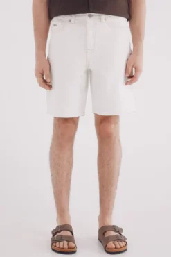 Bermuda vaquera blanco lavada regular fit