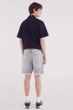 Bermuda vaquera en knit denim