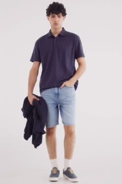 Bermuda vaquera lavado medio regular fit