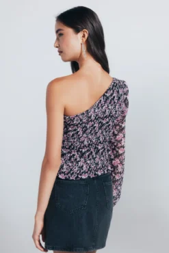 Blusa asimétrica smock