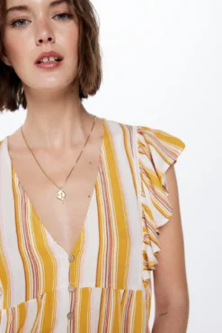 Blusa Bambula Volantes Rayas
