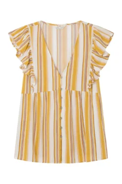Blusa Bambula Volantes Rayas