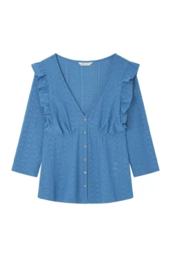 Blusa Botones Volantes