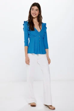 Blusa Botones Volantes