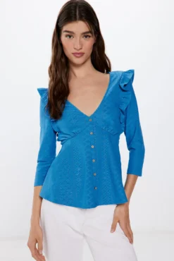 Blusa Botones Volantes