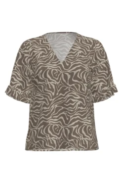 Blusa con mangas de volantes