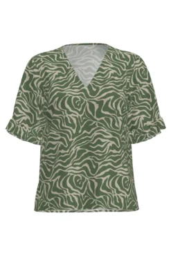Blusa con mangas de volantes