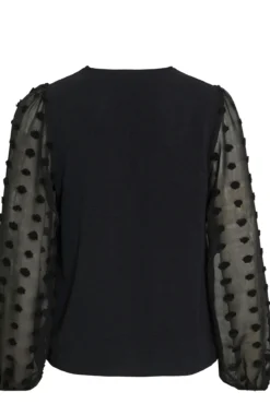Blusa con plumeti en mangas