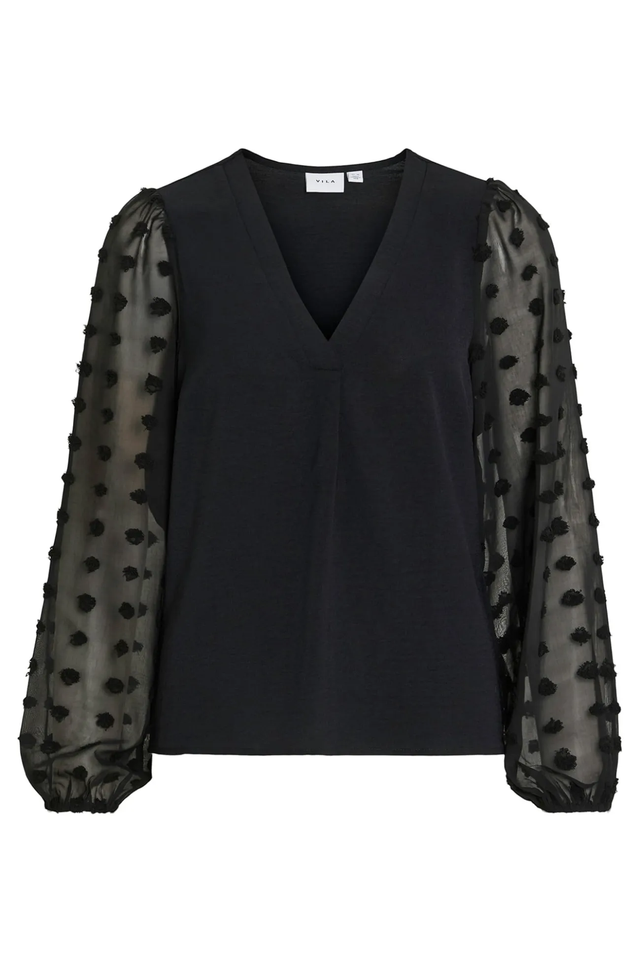 Blusa con plumeti en mangas