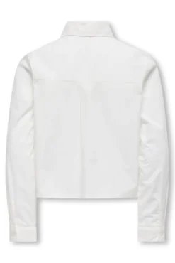 Blusa corta de manga larga con detalle de brillo