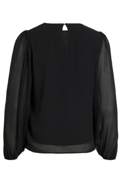 Blusa de gasa con pedrería en el cuello