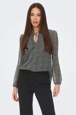 Blusa de gasa estampada