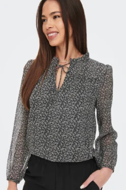 Blusa de gasa estampada