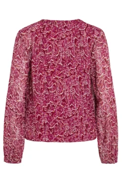 Blusa de manga larga estampada con lúrex