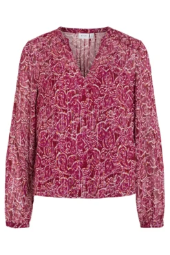 Blusa de manga larga estampada con lúrex